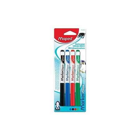 Lot de 4 Feutres Maped Marker'Peps pour tableaux blancs