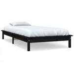 vidaXL Cadre de lit noir 75x190 cm petit simple bois massif de pin