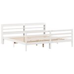 vidaXL Cadre de lit et tête de lit blanc 180x200 cm bois de pin massif