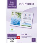 Sachet De 10 Étuis De Protection Doubles Pvc Lisse 20/100e - A4 - Cristal - Exacompta