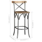 vidaXL Tabouret de bar Bois de manguier massif