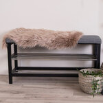 Peau d'agneau artificielle marron grise 60 x 180 cm