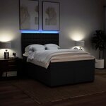 vidaXL Sommier à lattes de lit avec matelas Noir 140x200 cm Tissu