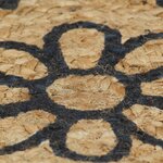 vidaXL Tapis fait à la main Jute avec imprimé bleu foncé 90 cm