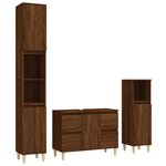 vidaXL Ensemble de meubles de salle de bain 3 Pièces Chêne marron