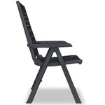 vidaXL Chaises inclinables de jardin 4 Pièces Plastique Anthracite