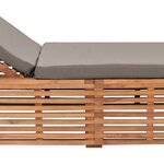 vidaXL Chaise longue avec coussin gris foncé Bois de teck solide