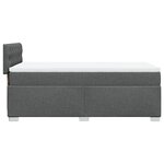 vidaXL Sommier à lattes de lit avec matelas Gris foncé 100x200cm Tissu