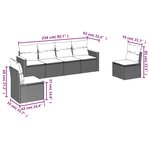 vidaXL Salon de jardin avec coussins 6Pièces mélange beige résine tressée