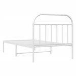 vidaXL Cadre de lit métal avec tête de lit blanc 107x203 cm