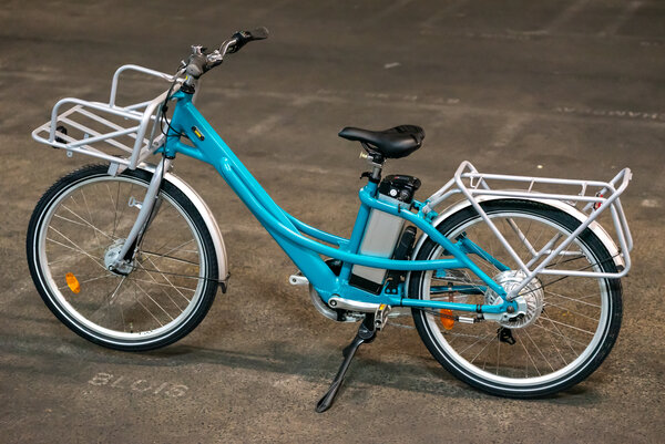 Vélo électrique du facteur, reconditionné - Grande Taille - Gris/Turquoise