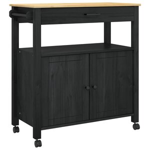 vidaXL Chariot de cuisine MONZA Noir 84 x 40 x 88 5 cm