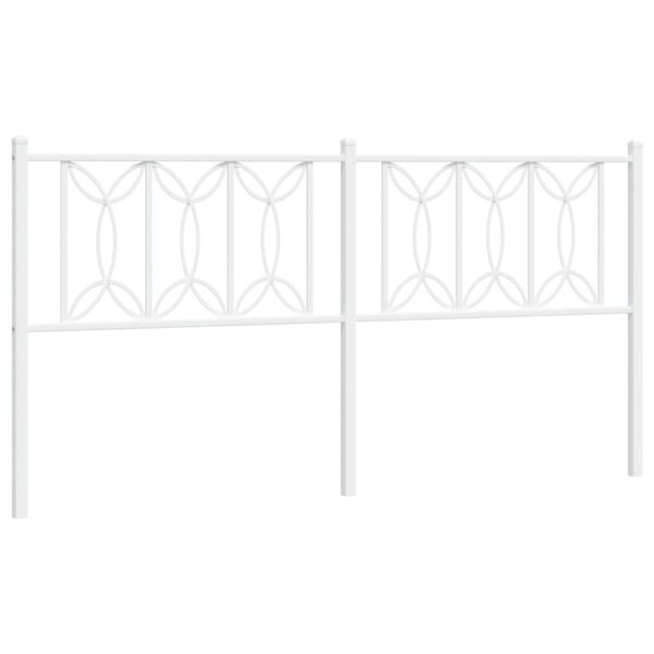 vidaXL Tête de lit métal blanc 180 cm