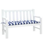 vidaXL Coussin de banc de jardin rayures bleues et blanches 120x50x7cm