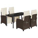 vidaXL Ensemble à manger de jardin 5 Pièces et coussins marron poly rotin