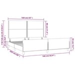 vidaXL Cadre de lit avec tête de lit Taupe 160x200 cm Tissu