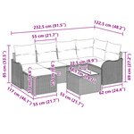 vidaXL Ensemble de canapé de jardin 6 pièces avec coussins brun poly rattan