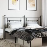 vidaXL Tête de lit métal noir 180 cm