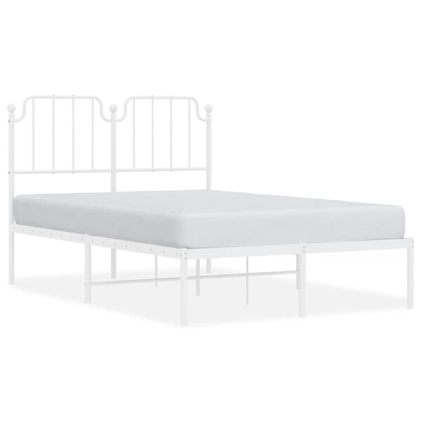 vidaXL Cadre de lit métal avec tête de lit blanc 120x200 cm