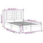 vidaXL Cadre de lit bois de pin massif 150x200 cm très grand