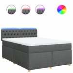 vidaXL Sommier à lattes de lit avec matelas Gris foncé 140x200cm Tissu