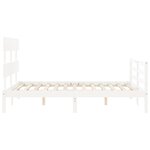 vidaXL Cadre de lit avec tête de lit blanc 120x200 cm bois massif