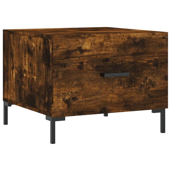 vidaXL Table basse Chêne fumé 50x50x40 cm Bois d'ingénierie