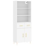 vidaXL Buffet haut Blanc 69 5x34x180 cm Bois d'ingénierie