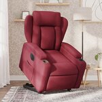 vidaXL Fauteuil inclinable électrique rouge bordeaux tissu