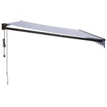 vidaXL Auvent rétractable automatique bleu et blanc 5x3 m