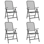 vidaXL Chaises pliables de jardin 4 Pièces Maille métallique Anthracite