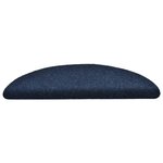 vidaXL Tapis d'escalier autocollants 15 Pièces Bleu 56x17x3 cm Aiguilleté