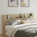 vidaXL Armoire tête de lit avec LED chêne sonoma 220x16 5x103 5 cm