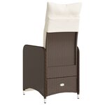 vidaXL Chaise inclinable de jardin avec coussins marron résine tressée