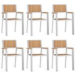 Ensemble de Salle à Manger de Jardin vidaXL 7 Pièces en Bois Massif de Teck