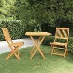 vidaXL Mobilier à dîner de jardin pliable 3 Pièces Bois d'acacia solide