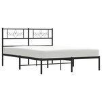 vidaXL Cadre de lit métal avec tête de lit noir 120x190 cm