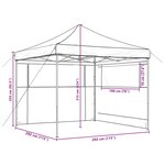 vidaXL Tente de réception pliable escamotable avec 2 parois latérales