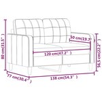 vidaXL Canapé à 2 places Crème 120 cm Similicuir