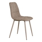 2 chaises en tissu gris avec pieds gris