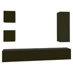 vidaXL Ensemble de meubles TV 5 Pièces Noir Bois d'ingénierie
