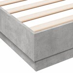 vidaXL Cadre de lit avec lumières LED gris béton 150x200 cm
