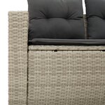 vidaXL Canapé de jardin 2 places et coussins gris clair résine tressée