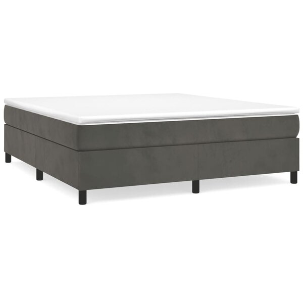 vidaXL Cadre de lit Gris foncé 200 x 200 cm Velours