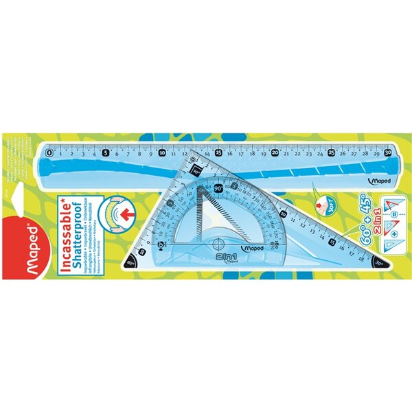 Kit de géométrie Flex, incassable, 3 pièces, 4