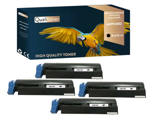 Qualitoner x4 toners 44992402 noir compatible pour oki