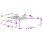 vidaXL Cadre de lit et tiroirs chêne sonoma 75x190cm bois d'ingénierie