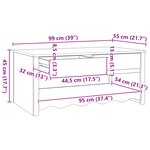 Table basse vidaXL "DRAMMEN" Blanche 99x55x45 cm en bois massif de pin