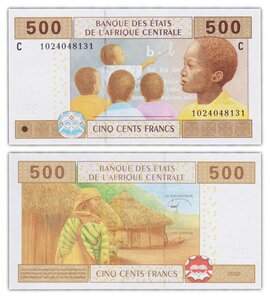 Billet de Collection 500 Francs 2002 Afrique Centrale / TCHAD - Neuf - P606C