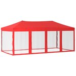 vidaXL Tente de réception pliable avec parois Rouge 3x6 m